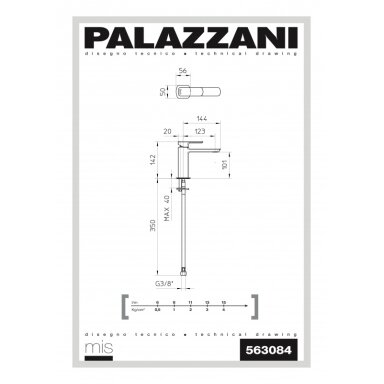 Смеситель для умывальника МИС, Palazzani Смеситель для умывальника МИС, Palazzani