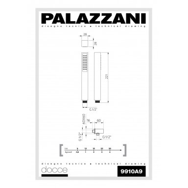 Ручной душ с держателем и подачей воды Young, Palazzani