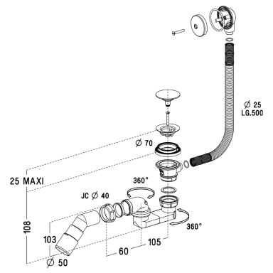 Сифон для душевого поддона Radaway B602R 50 mm Ø