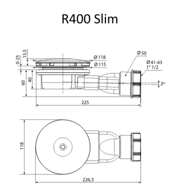 Сифон для душевого поддона Radaway R400 90 mm Ø