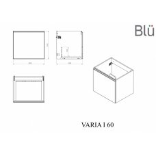 Подвесной шкаф с умывальником Blu VARIA 1200