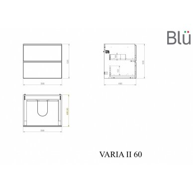 Spintelė su praustuvu 90cm VARIA I, Blu 4