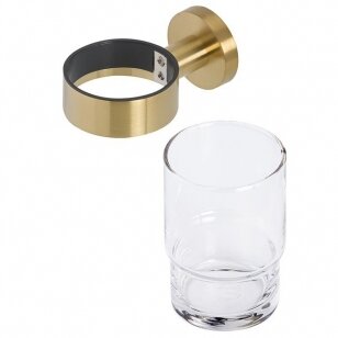 Stiklinė su laikikliu NEMOX, šlifuotas auksas, Geesa
