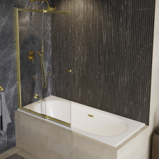 Sustumiama vonios sienelė Besco Easy Slide Gold, aukso spalvos