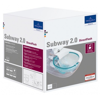 Subway 2.0 подвесной унитаз Direct Flush с сиденьем SlimSeat White Alpin, Villeroy & Boch 1