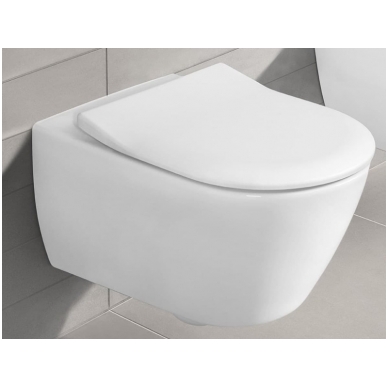 Subway 2.0 WC pakabinamas Direct Flush su sėdyne SlimSeat White Alpin, Villeroy & Boch 3