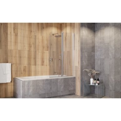 Складная шторка для ванны Besco PRIME II 90x140, хром 3 Складная шторка для ванны Besco PRIME II 90x140, хром 3