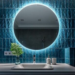 Veidrodis MERIDA ROUND su LED apšvietimu, Blu