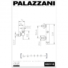 Смеситель для верхнего душа  MIMO / IDROTECH 2 / DIGIT, Palazzani (Kopija)