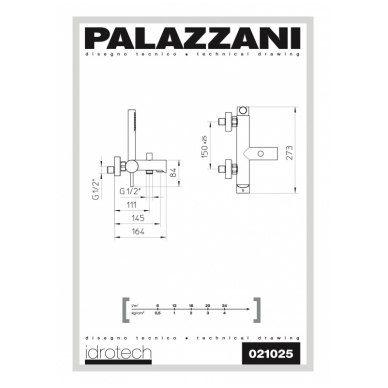 Virštinkinis vonios maišytuvas su dušeliu MIDI, Palazzani 1 Virštinkinis vonios maišytuvas su dušeliu MIDI, Palazzani 1