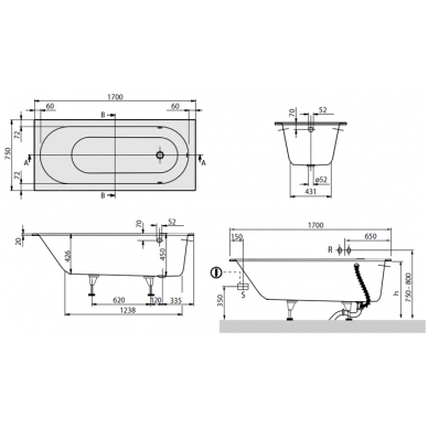 Ванна из кварила Oberon Villeroy & Boch 170x75 2 Ванна из кварила Oberon Villeroy & Boch 170x75 2