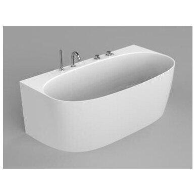 Matinė balta vonia NOVA 1480x86 be persipylimo, akmens masė, Blu Matinė balta vonia NOVA 1480x86 be persipylimo, akmens masė, Blu