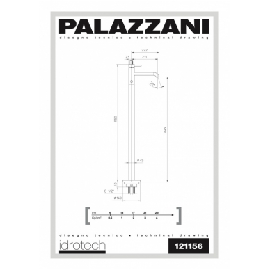 Напольный смеситель для ванной DIGIT Color, Palazzani 3