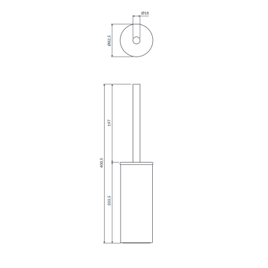 WC šepetys MODERN PROJECT MP60622, Omnires