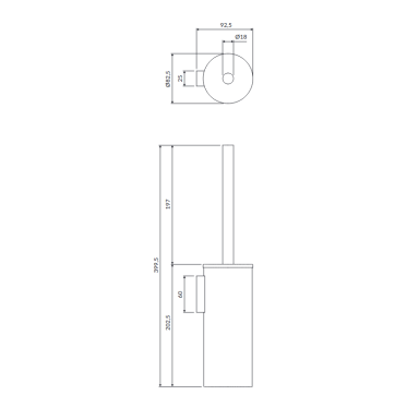 Щетка для унитаза MODERN PROJECT MP60621, графит, Omnires